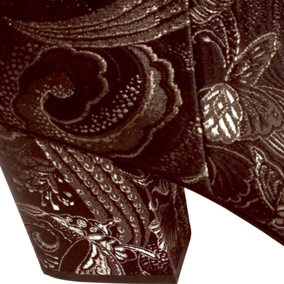 Ankle Boots, Size 10M Boot, Franco Sarto Black Gold Olympia Floral Ankle Boots - Picture 5 of 13